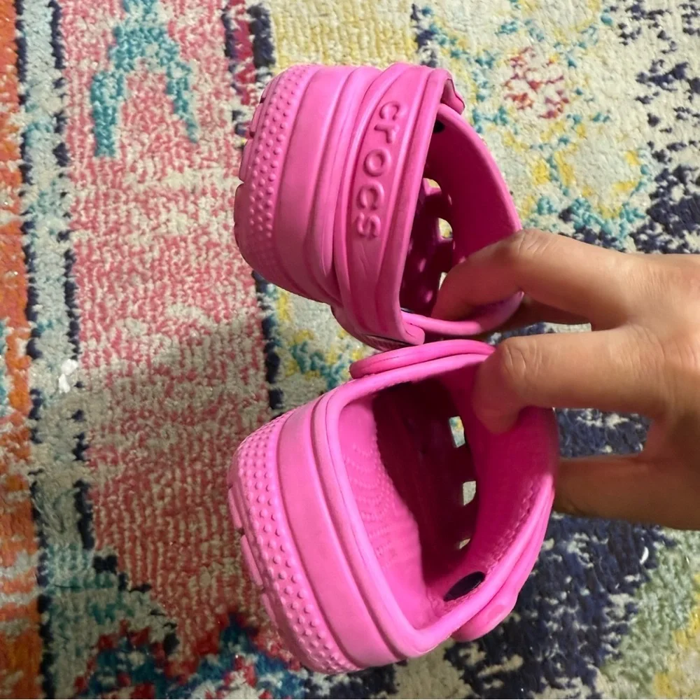 Crocs Kids Pink Clogs with Fun Charms size c9